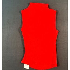 AVANOVA Red Sleeveless Turtleneck Ruched Bodycon Top Size S Viscose Elastane